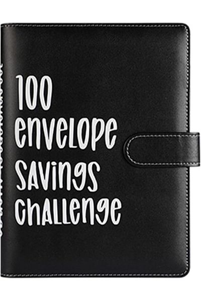 erorex 100 Envelopes Money Saving Challenge Heavy Duty Leather Money Saving Challenge Binder Book Easy And