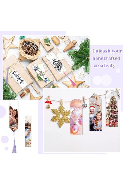 erorex 36Pcs Acrylic Bookmarks Blanks Acrylic Book Markers 3 Shape With Colorful Tassels Diy Bookmark