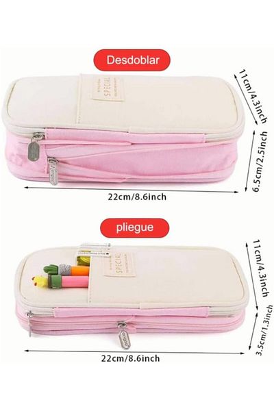 erorex Guteck Pen Pencil Organizer For School Office Work Beige Pink