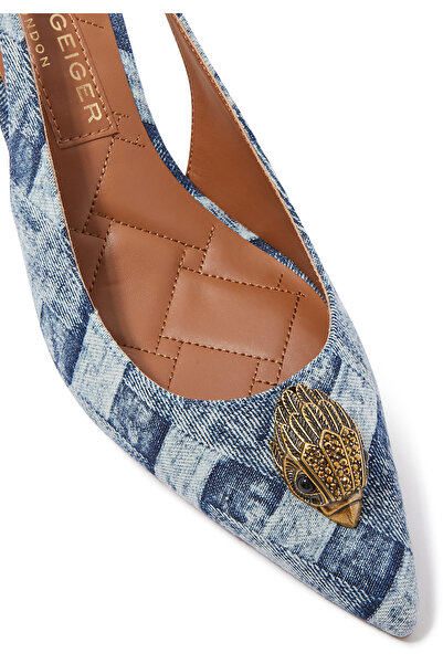 Kurt Geiger Klasik Şıklık Sunan Denim Slingback Topuklu Ayakkabı