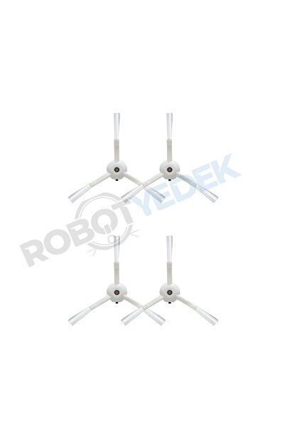 robotyedek فرشاة جانبية بيضاء بديلة متوافقة مع Roborock Q Revo Master - 4 قطع