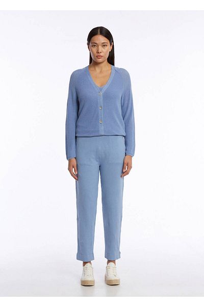 Knitss Cardigan din tricot albastru din amestec de bumbac organic