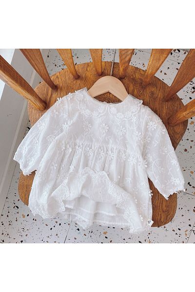 nannie White Bella Dress for Girls - 1-2 years