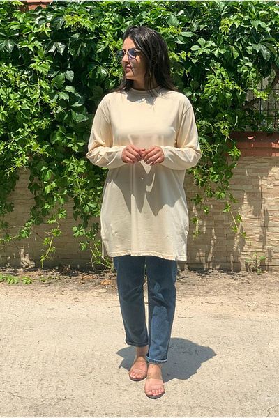 Moda Rosa 24Y3926 - BEIGE - BASIC TUNIC