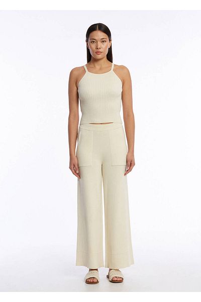 Knitss Μπεζ πλεκτό μπλουζάκι Halter Neck