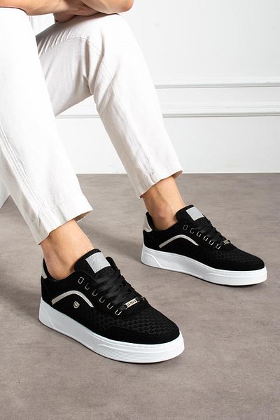 L.A Polo Breathable Black Beige Men's Sneaker Shoes