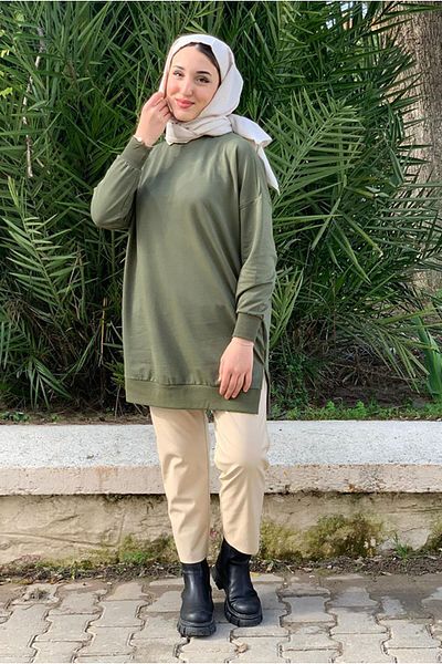 Moda Rosa 24K36440 - KHAKI - SOUL PUANE BASIC SHORT SWEAT