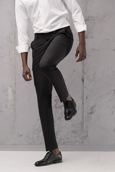 NOTRA Slimfit βαμβακερό πλήρες Lycra ελαστικό καλοκαιρινό υφασμάτινο παντελόνι