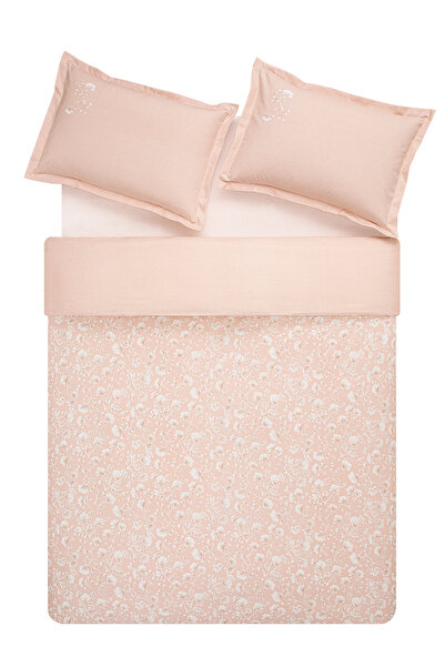 Puffy Penine Double Duvet Cover Set - Powder