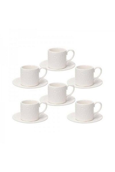 Tognana Set of 6 porcelain cups and saucers, Copenhagen, 70 ml