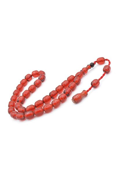 Murty99 Şükrü Baba Made Barrel Model Red Squeeze Amber Prayer Beads