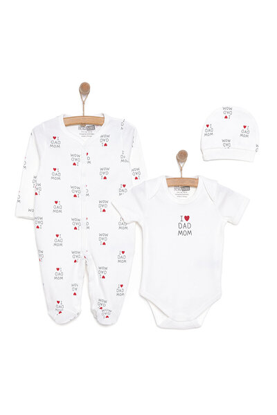 ebebek Hello Baby HelloBaby Yenidoğan Baby Mom&Dad Kendinden Eldivenli Tulum-...