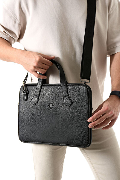 Westpolo Vegan Deri Unisex Laptop, Evrak Çantası - Siyah