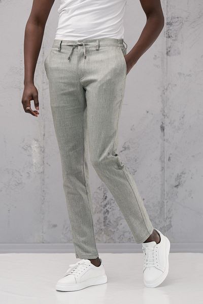 NOTRA Slimfit Cotton Jogger Pants with Elastic Waist and Thread