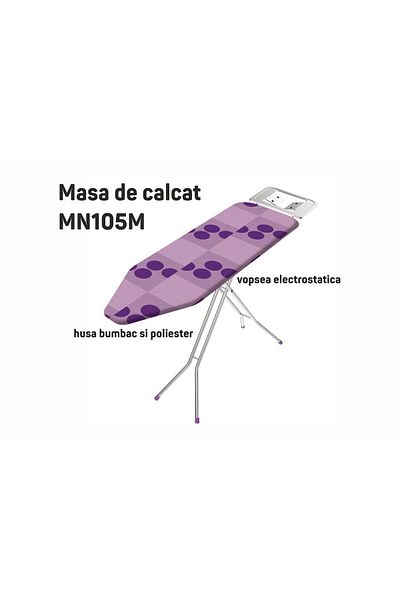 ertone Žehlicí prkno EKOLIFE MN105M, elektrostatický lak, potah z bavlny a polyesteru, 62 x 87 x 105 cm
