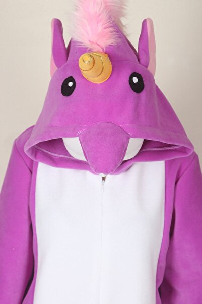 Kadıköy Kostüm Yetişkin Mor Ünicorn Kostümü Hayvan Kostümü Rahat Pijama Kostümü