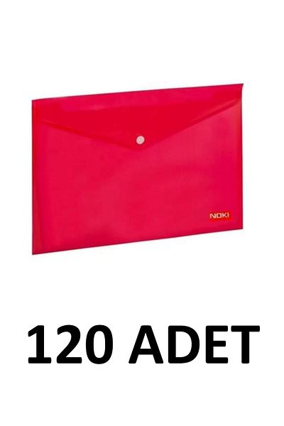Noki 120 Pcs Clear A4 Snap Fastener File Envelope File Red