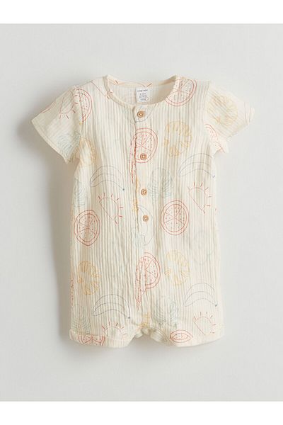 LC Waikiki Crew Neck Baby Boy Muslin Jumpsuit