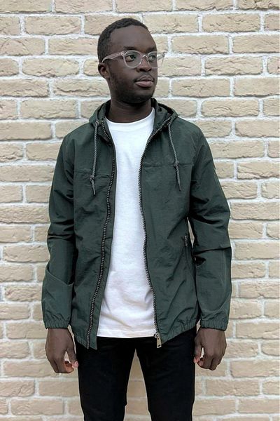 PIQUE Men's Green/Mint Raincoat Glenn with Hooded Sleeves and Elasticized Hem