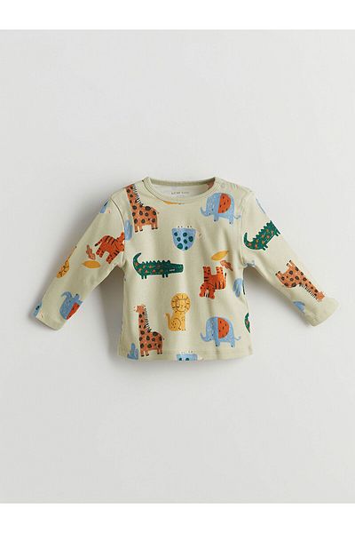 LC Waikiki Dinosaur Printed Baby Boy T-Shirt and Pants 2 Pack