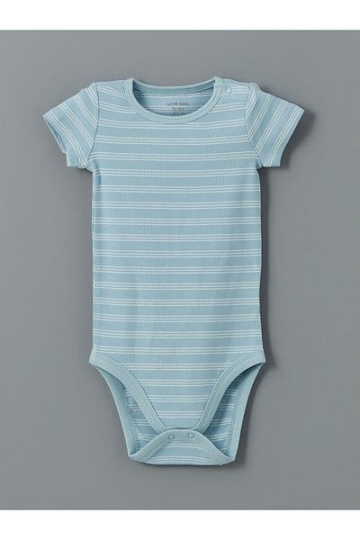 LC Waikiki Crew Neck Printed Baby Boy Snap Bodysuit 2 Pack