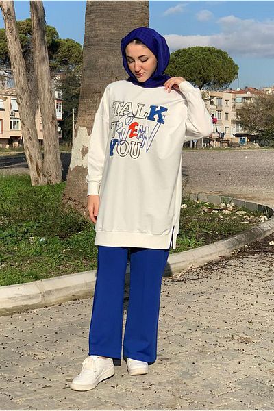 Moda Rosa 24k4352 - Ecru - Talcum Embroidered Sweatshirt
