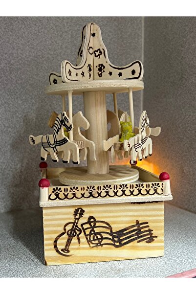 nesever store Doğal Ahşap Atlı Karınca Müzik Kutusu Kurmalı Şekilde Çalışır