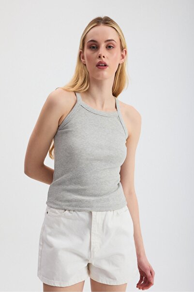 Rays Gri -1121 Tricou de bază cu mâneci zero cu nervuri