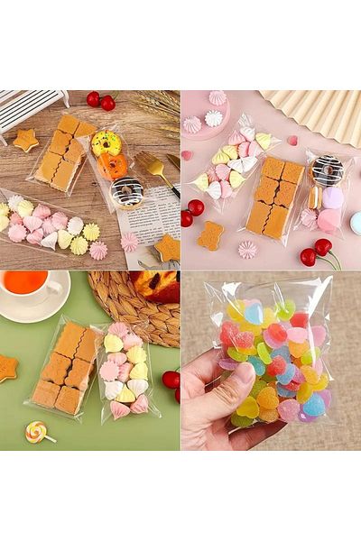 MG HOME 10x25 100 Pieces Transparent Gelatin OPP with Tapes - Design