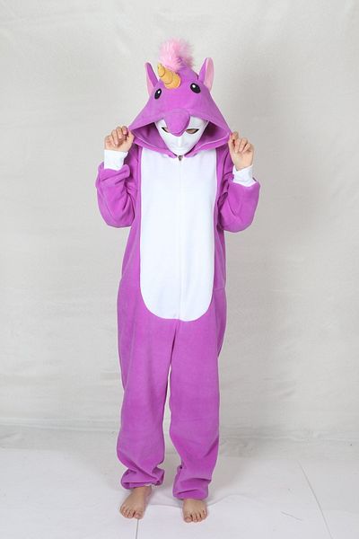 Kadıköy Kostüm Costum de Unicorn Mov pentru Adulti Costum de Animal Costum de pijama confortabil