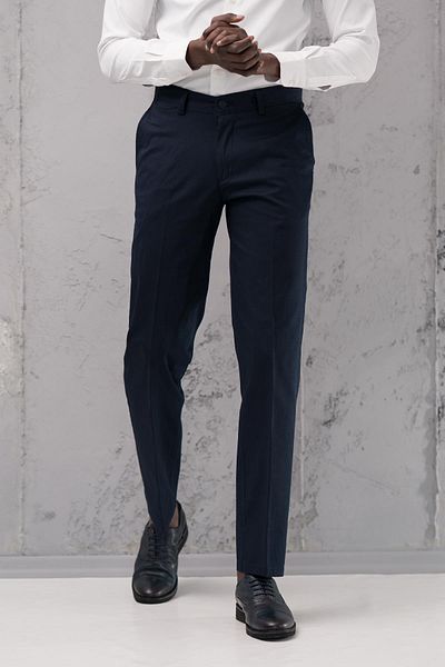 NOTRA Regular Fit Cotton Side Pocket Classic Summer Gabardine Trousers