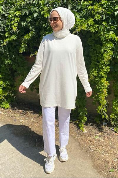 Moda Rosa ECRU 24Y3926 - Basic T-Shirt Tunic
