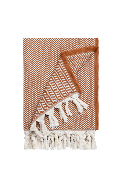 CASA LUSSO غطاء أريكة منقوش بنقشة متعرجة مقاس 130 × 160