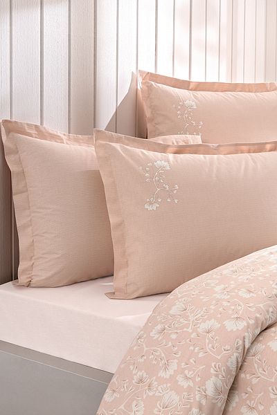 Puffy Penine Double Duvet Cover Set - Powder