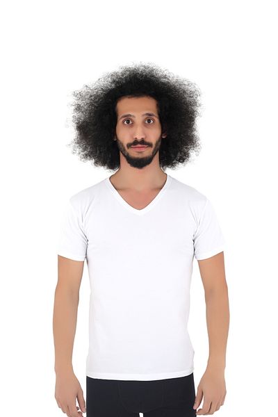 CNT تي شيرت رجالي مكون من 3 قطع بقصة ضيقة ورقبة على شكل حرف V وأكمام قصيرة