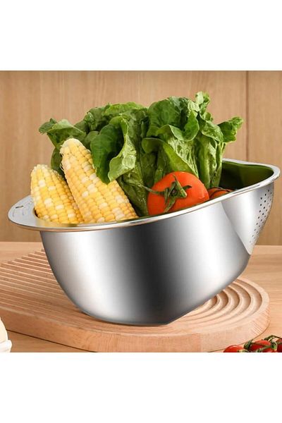 Anadolu Saray Stainless Steel Rice Strainer Pasta Salad Strainer Stainless Steel Strainer Metal Strainer