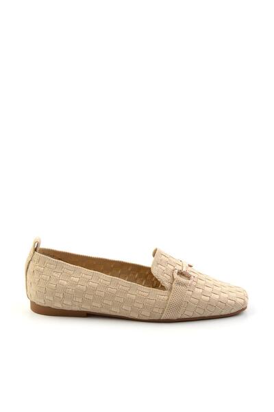 Bambi Bej Kadın Loafer Ayakkabı K01327020182