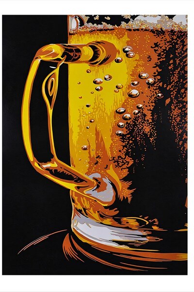 karizmart Arjantin Bira Bardağı Modern Mdf Tablo 50cmX 70cm