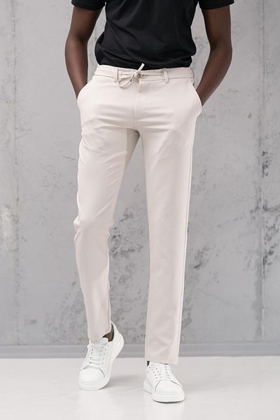 NOTRA Slimfit Full Lycra Flexible Summer Jogger Trousers with Elastic Waist