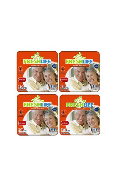 Freshlife Netkal Freshlife Large Patient Diapers with Waistband 4 Pack (120 Pieces)