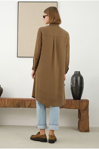 HEQA Pocketed Shirt - Walnut Shell