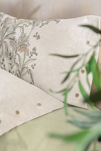 Puffy Green Pia Battal Duvet Cover Set