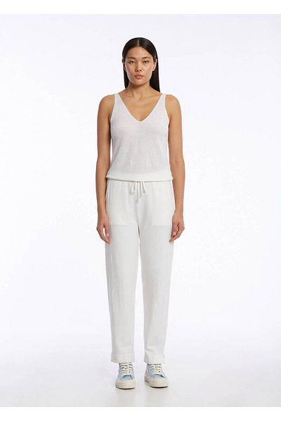 Knitss Organic Cotton Linen Blended Knitwear Trousers White