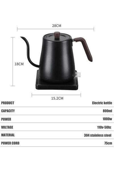 erorex Ulalov Gooseneck Electric Kettle, 0.8L Fast Boiling Hot Water Kettle, Stainless Steel Electric Tea
