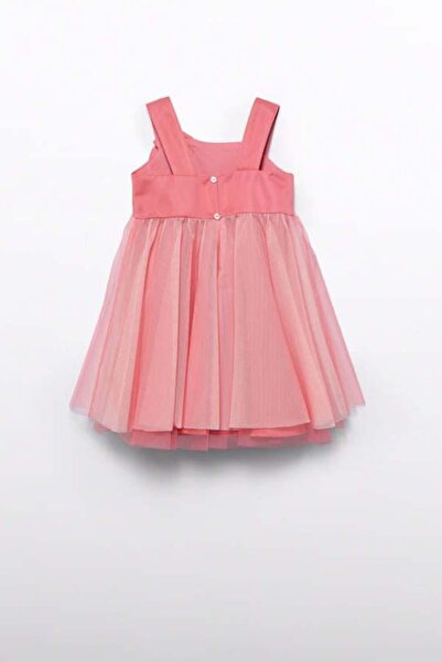 Abel & Lula Rochie din tul cu flori la gât - portocalie