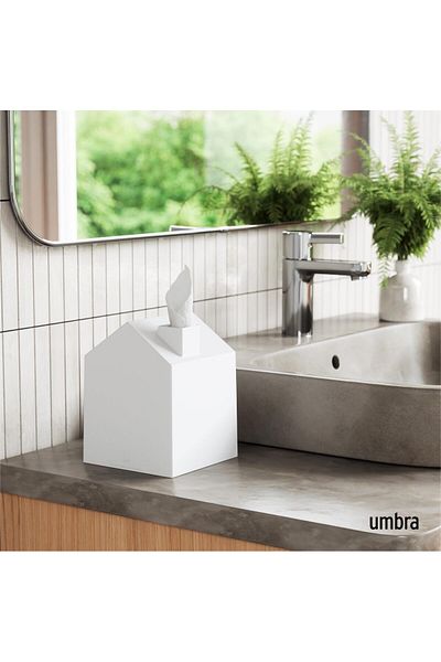 erorex Casa Tissue Cover White 1X Casa Tissue Box Cover White