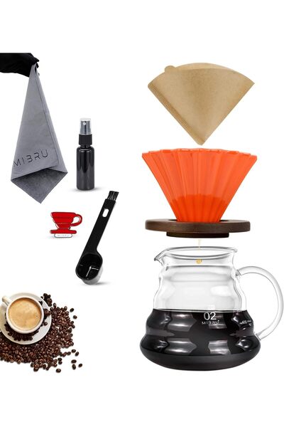 erorex V60 Coffee Set Drip Coffee Maker Set Machine Drip Brew Set Contains 5-Pieces Pour Over Coffee Drip