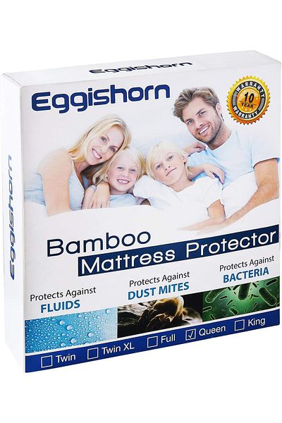 erorex Bamboo Mattress Protector Cooling Technology Designed 100 Percent Waterproof Ultra Soft And