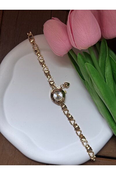 ACCESSORYHUB Minimal Gold Steel Pin-Terest Watch