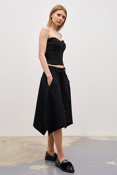 Journey Segmented-Front Buttoned Skirt